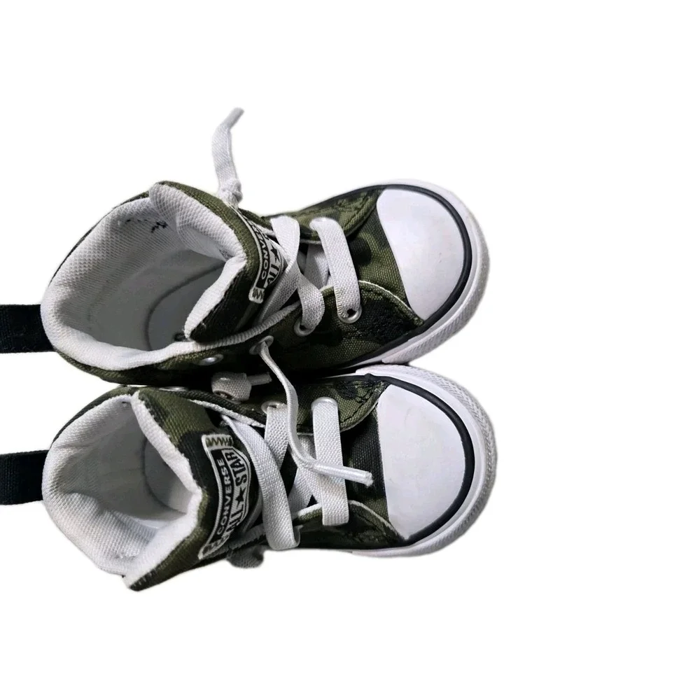 Converse All Star Kids CTAS Street SNEAKERS Green Camouflage Lace up 5